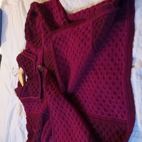 Aran Crafts, wool cardigan, dark red/strawberry red, XXL, new without tag - Picture 6 of 8